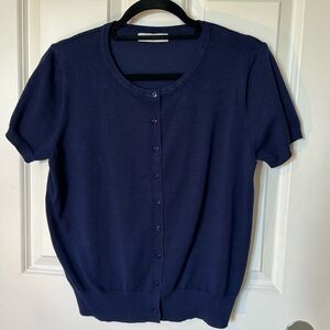 Grace Karin shortsleeved cardigan sweater -navy, almost purple